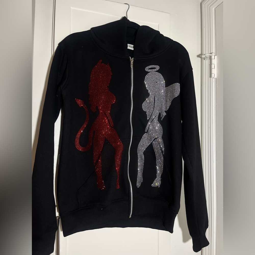 BLING Angel Devil Zip Up Hoodie 😇😈